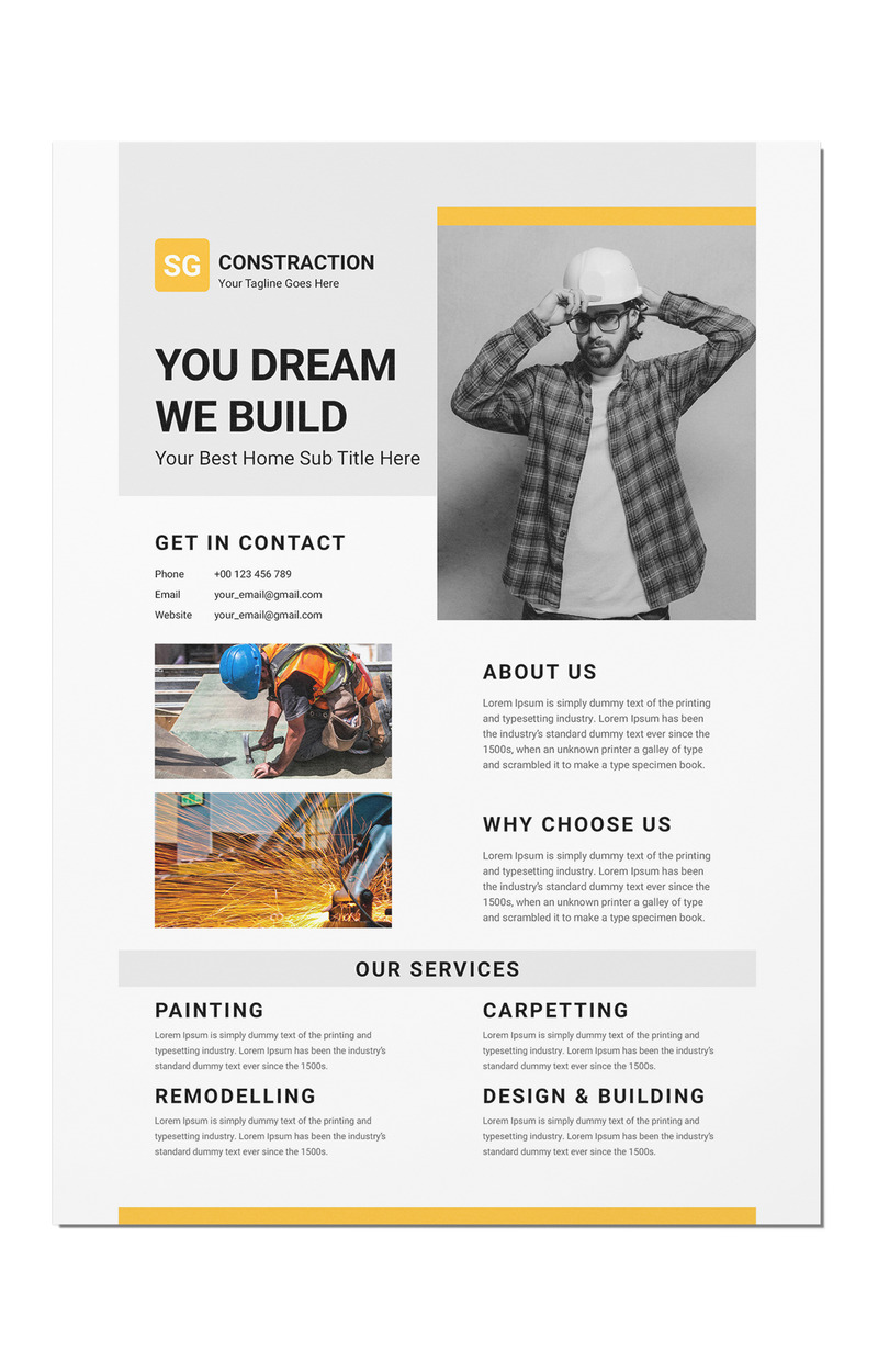 Construction Company Flyer #417296 - TemplateMonster