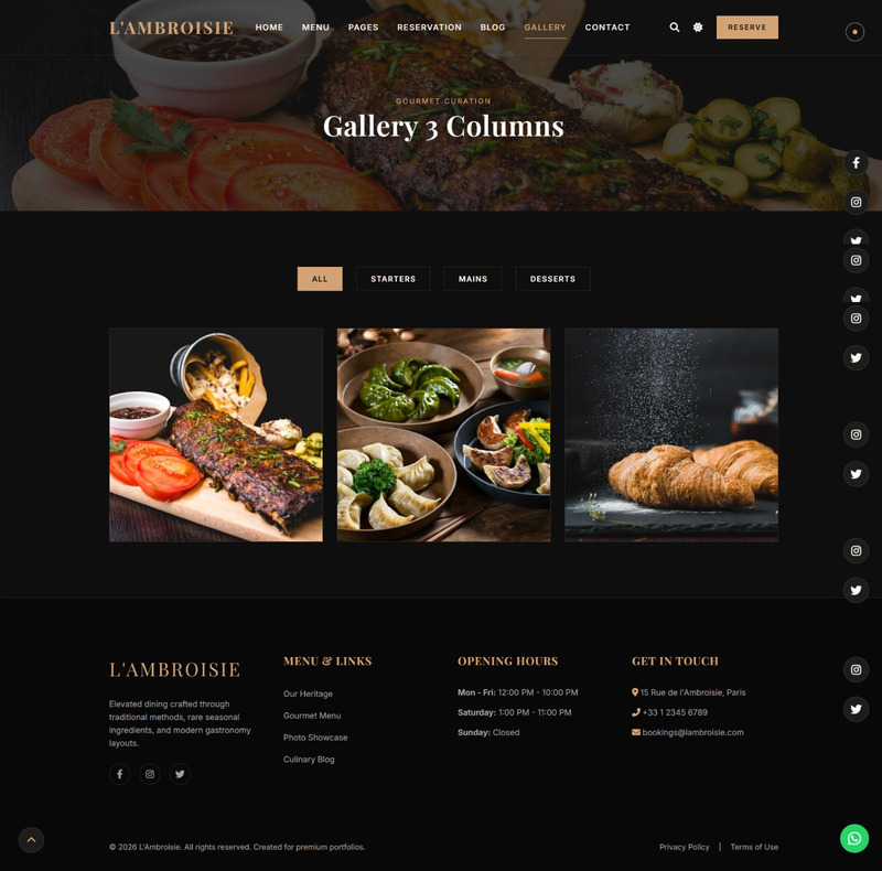 L'Ambroisie - Premium Luxury Restaurant HTML Website Template with Seating Map & Cart - Features Image 3