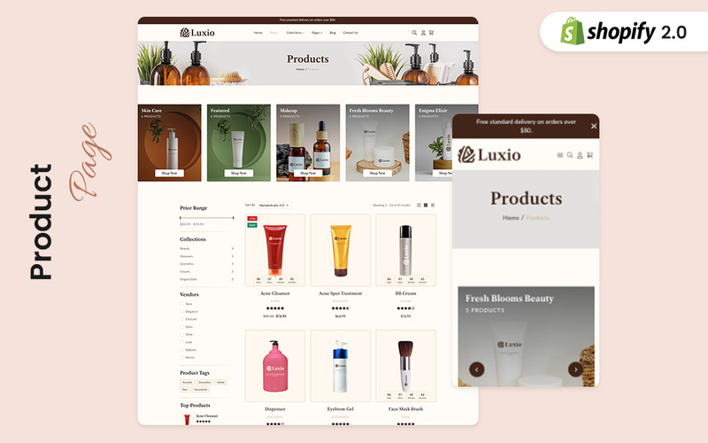 Luxio - Skönhets- och kosmetikabutik Shopify-tema - Features Image 3