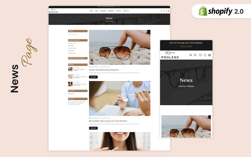 Motyw Shopify dotyczący okularów ProLens - Obraz funkcji 7