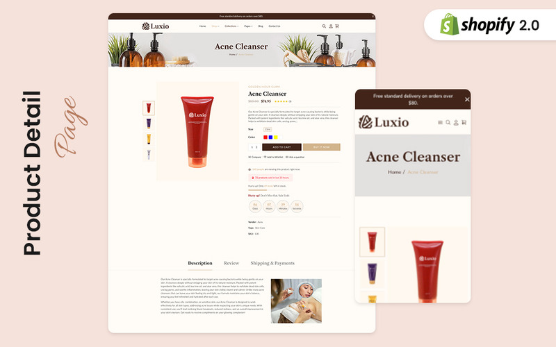 Luxio - Skönhets- och kosmetikabutik Shopify-tema - Features Image 4