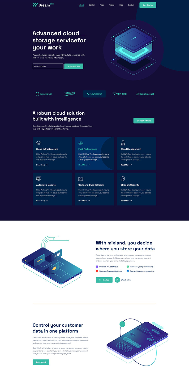 Dreamhub Cloud Solution PSD-mall - Features Image 1