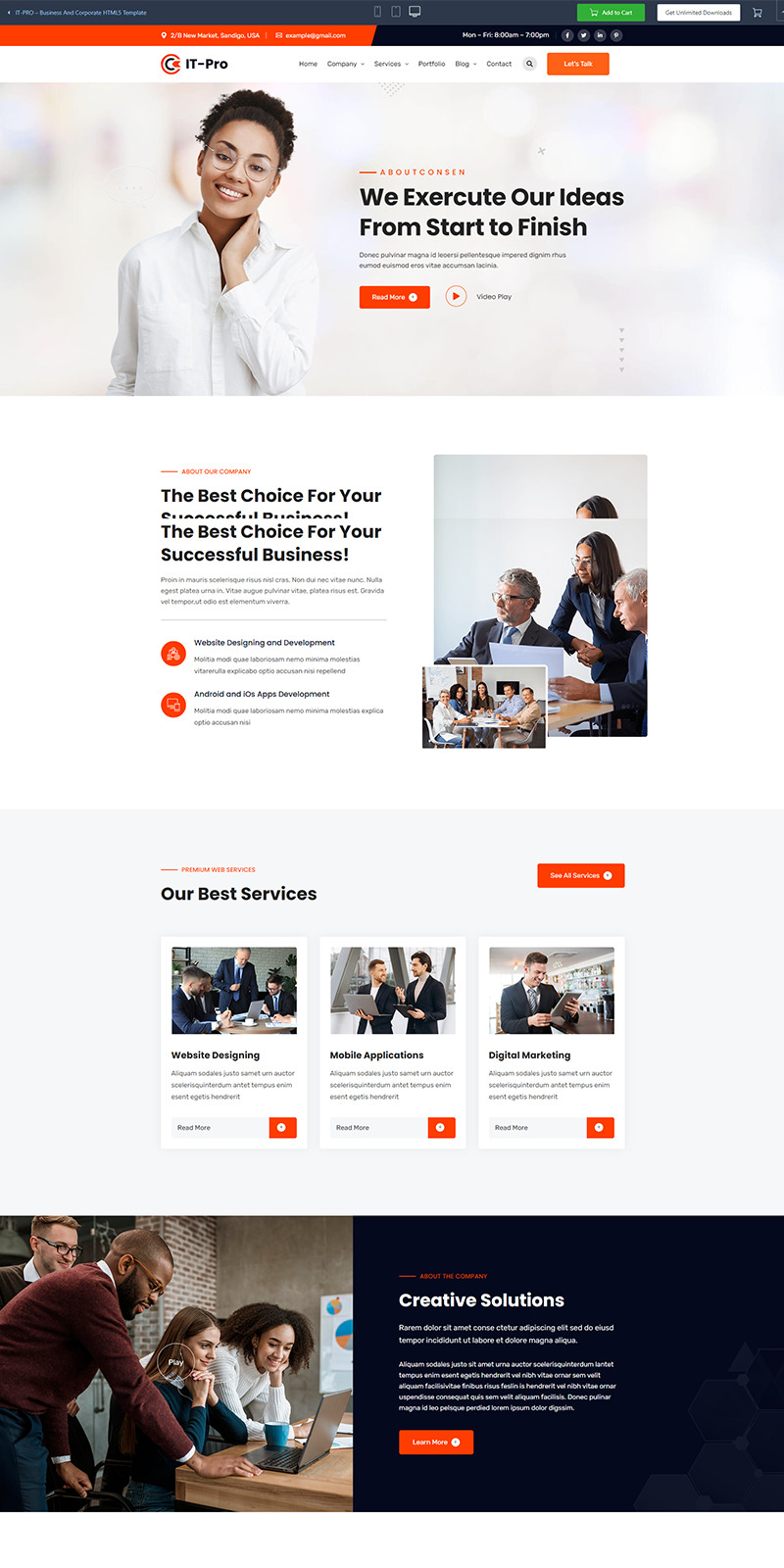 IT - PRO Business and Corporate PSD Template - Features Image 1