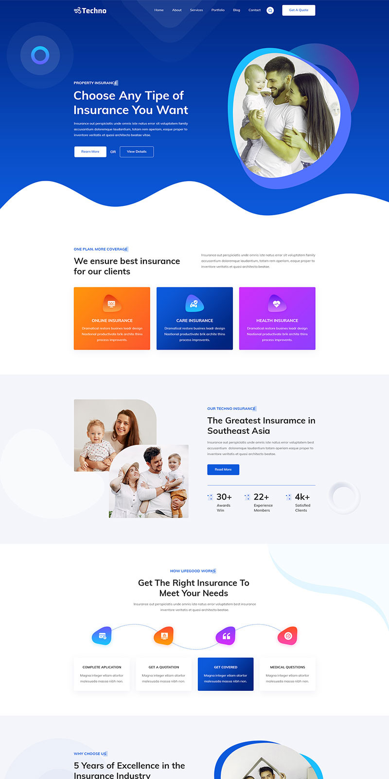 Techno Insurance PSD Template - Features Image 1