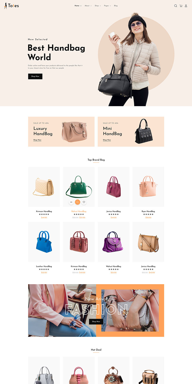 Šablona Totes Hand Bag Clean Shop Figna - Features Image 1