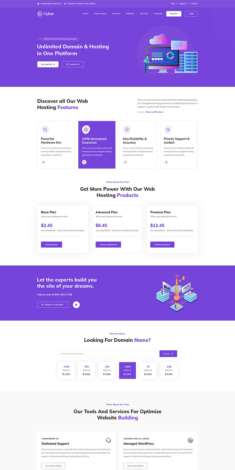 Cyberhosting PSD-sjabloon - Features Image 1