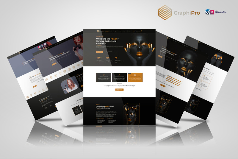 GraphiPro - Kit modello Elementor Pro per agenzia digitale premium - Caratteristiche Immagine 1
