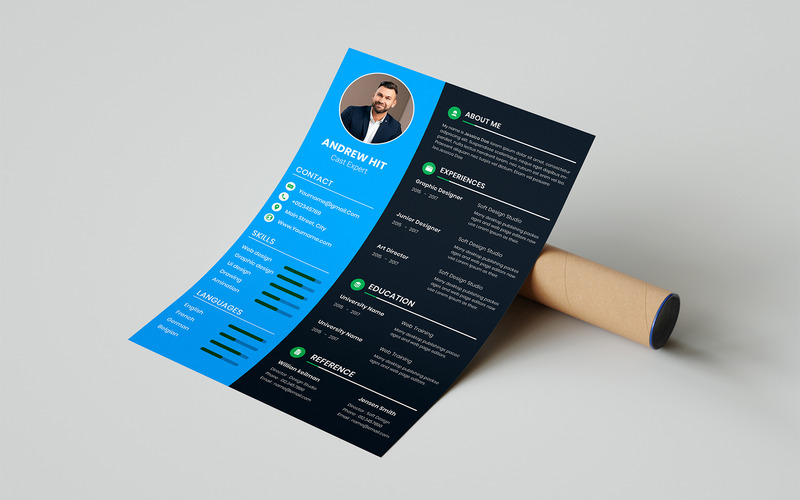 Blue One Page Resume Template - Features Image 3