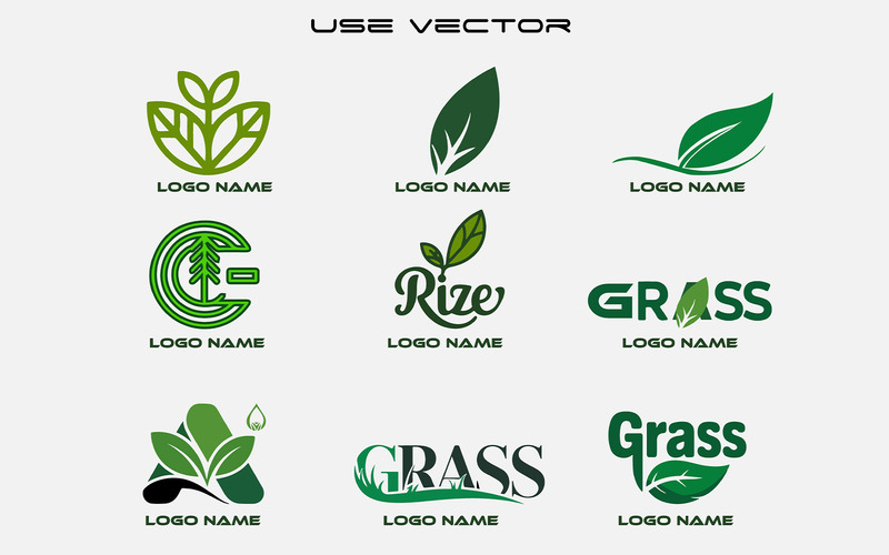 Collection of Green Leaf Logos for Brands and Businesses - Features Image 1