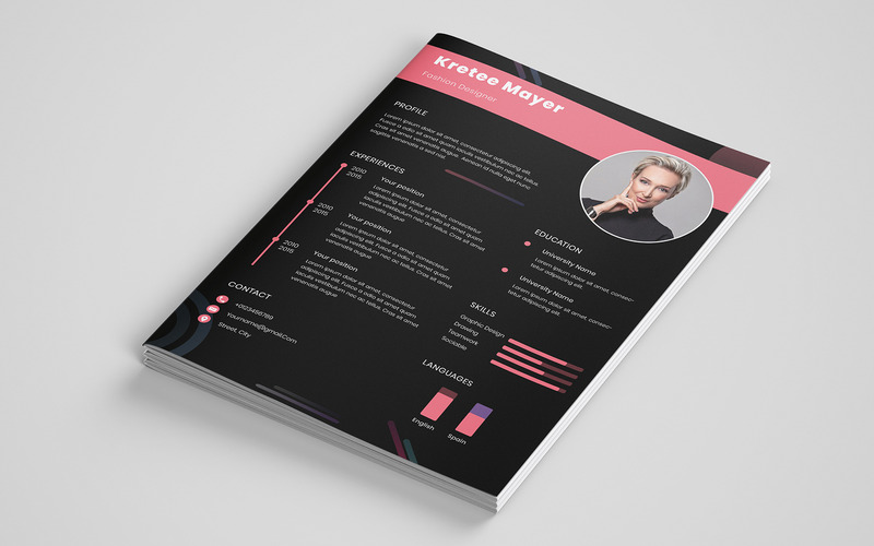 Black & White Resume CV Template - Features Image 1