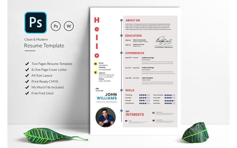 Red Special Rusme | CV For Job PSD - Features Image 1