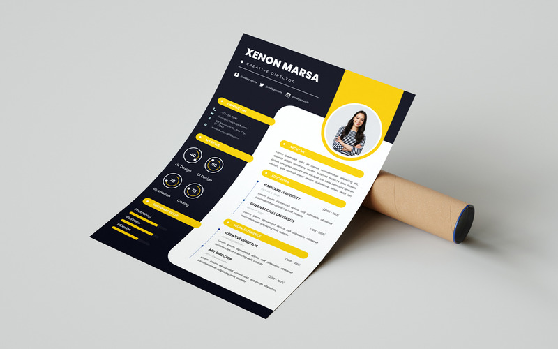 Yellow & Black CV Template - Features Image 4