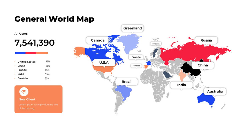 Modello di presentazione diapositiva Google mappa del mondo - Caratteristiche Immagine 7