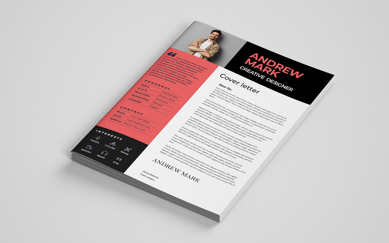 Обкладинка та Cv Bundle Psd шаблон - Features Image 5