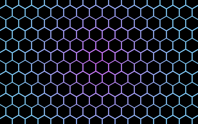 Modello di progettazione di motivi con effetto sfumato di elementi di forme esagonali geometriche - Caratteristiche Immagine 1