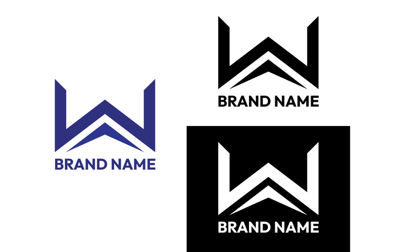 Modelli di design concettuale del logo della lettera W blu - Caratteristiche Immagine 1