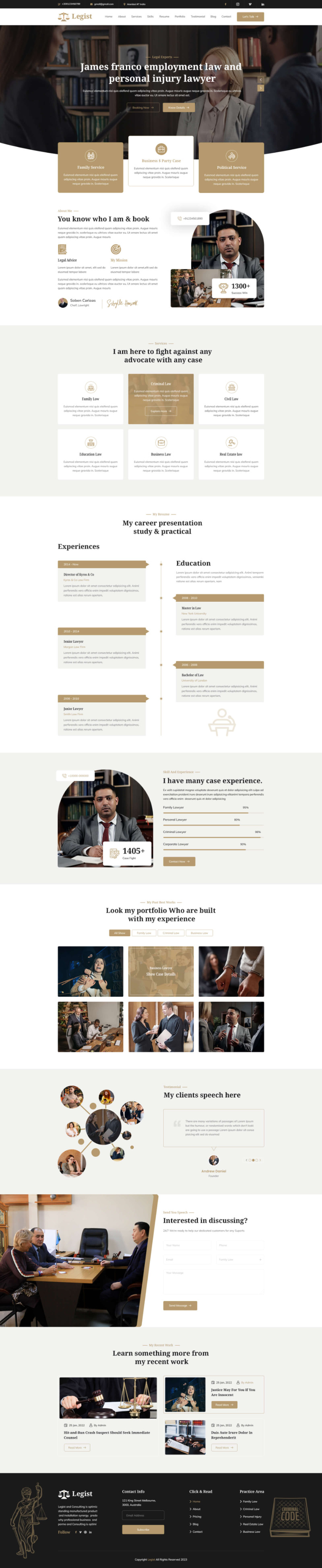 Legist - Law & Barrister Personal Portfolio Template. - Features Image 1