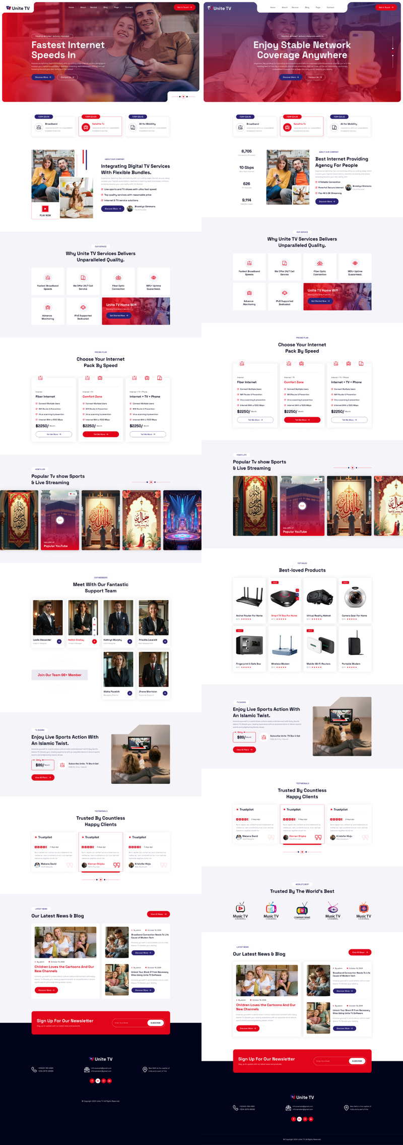 UniteTV - Internet Provider & Satellite TV Figma Template - Features Image 1
