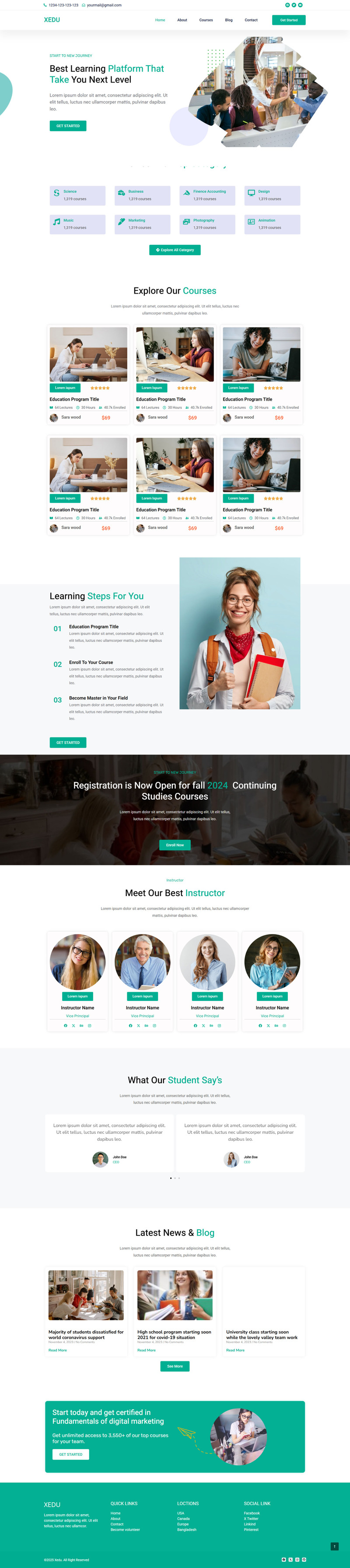 Xedu - тема WordPress для образования - Features Image 1