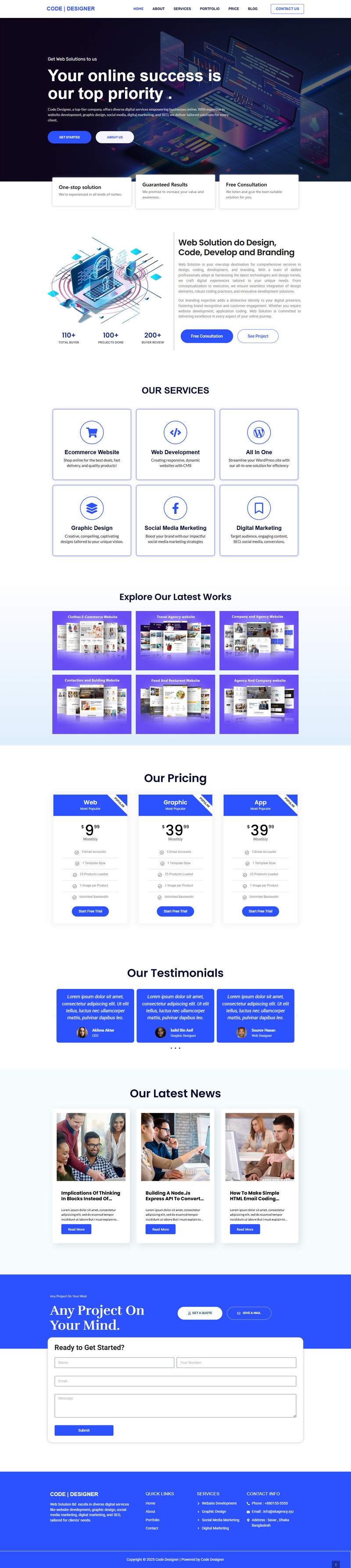 Codeontwerper - Creatief bureau & portfolio WordPress-thema - Features Image 1