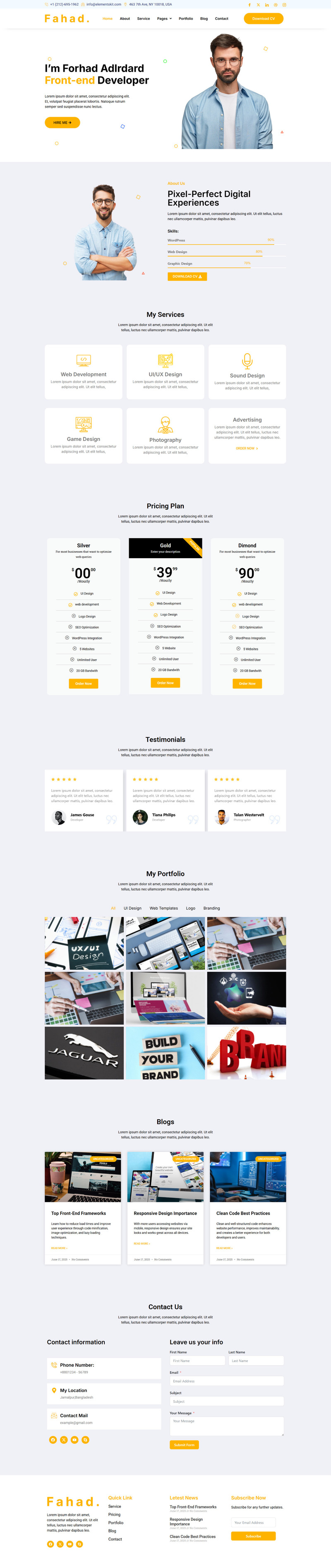 Fahad - Yaratıcı Kişisel Portföy WordPress Teması - Features Image 1