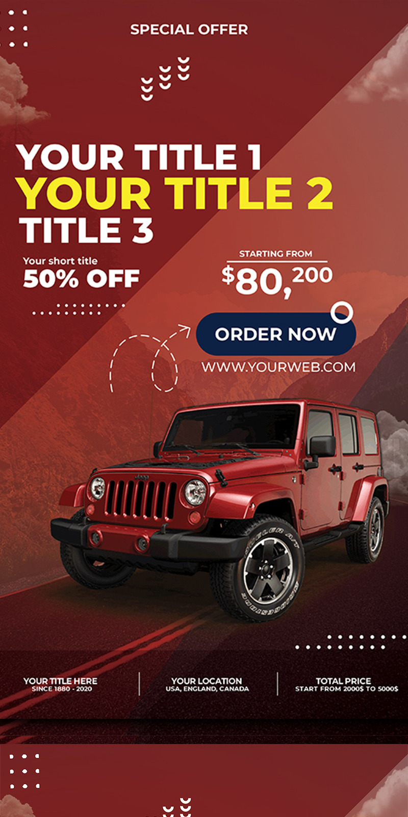 Car Poster Template and Car Dealer Templates & Photoshop theme - Features Image 1