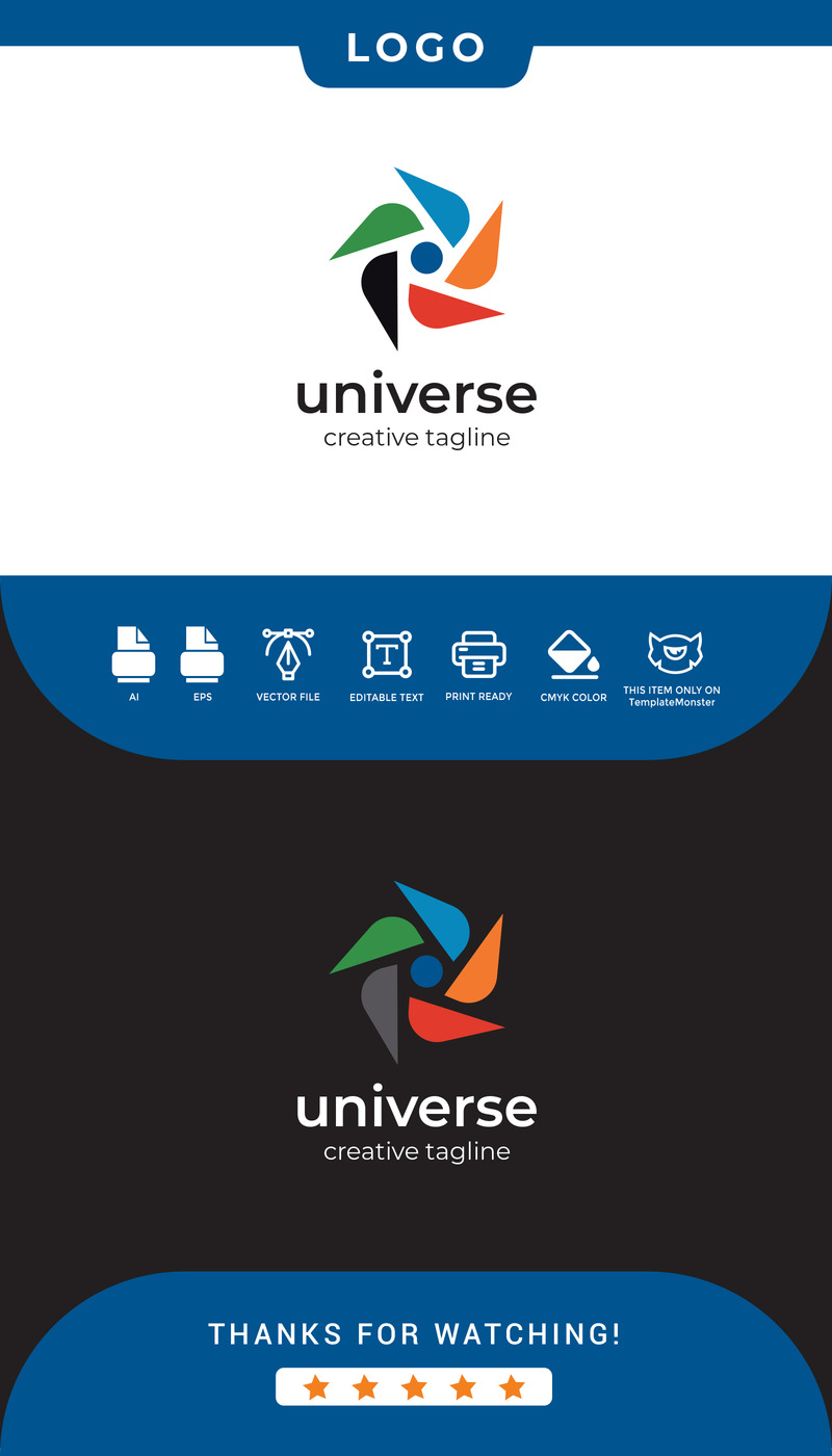 Modello di logo astratto dell'universo - Caratteristiche Immagine 1