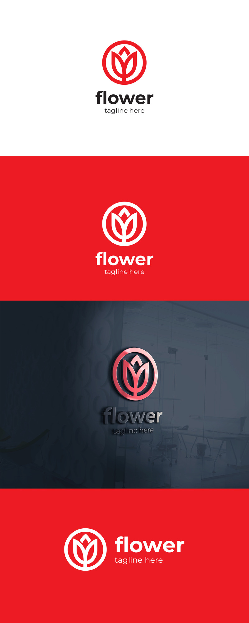 Modèle de conception de logo abstrait fleur - Caractéristiques de l’image 1