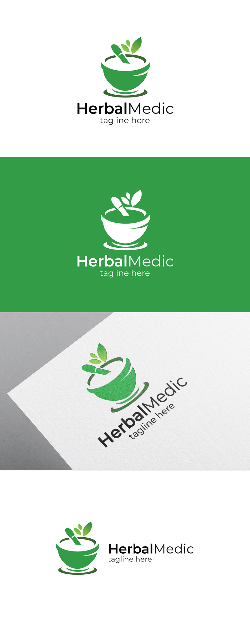 Herbal Medic logotyp design vektor mall - Features Image 1