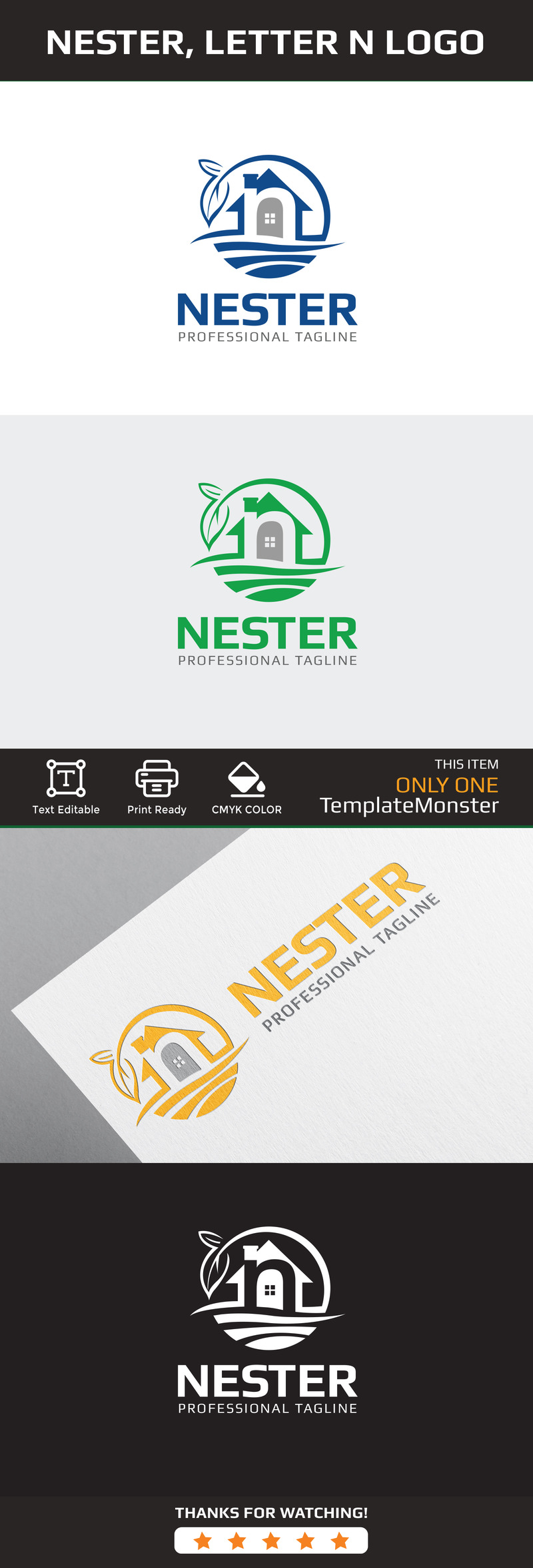 Nester, Letter N, House and Property Logo - Features Image 1