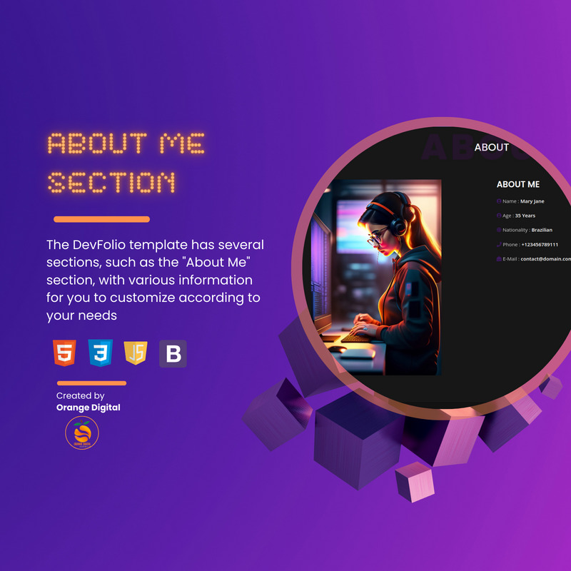 DevFolio - Personal Portfolio HTML Template π - Features Image 3