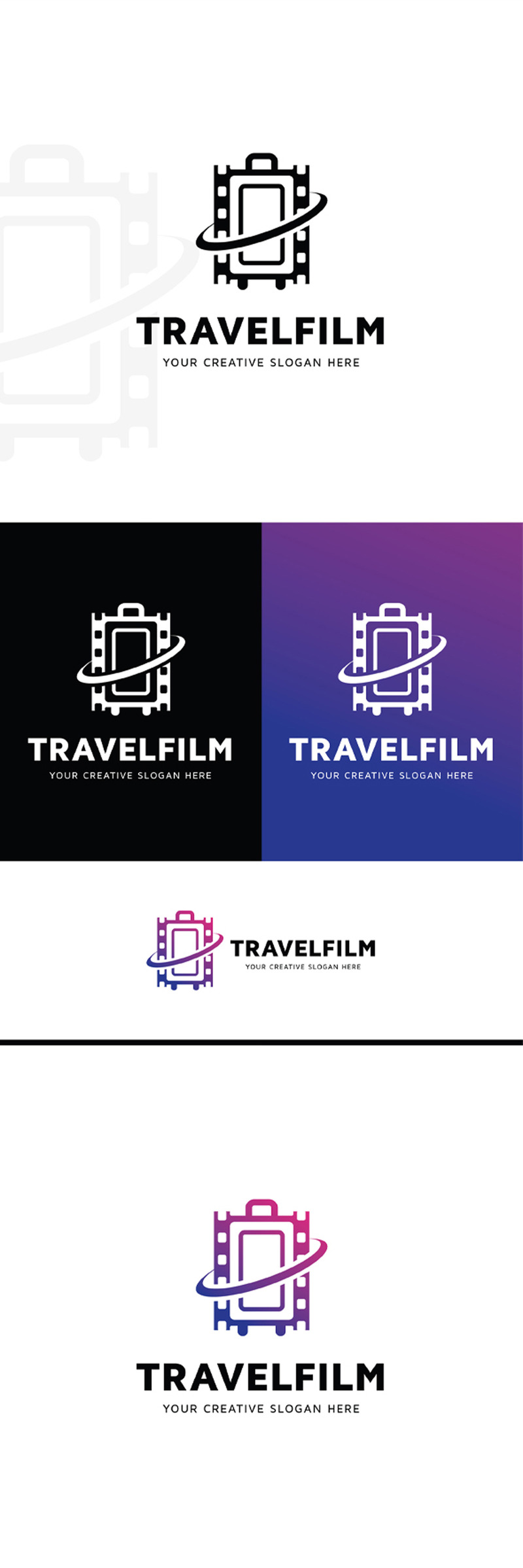 Modèle de conception de logo de film de voyage - Caractéristiques de l’image 1