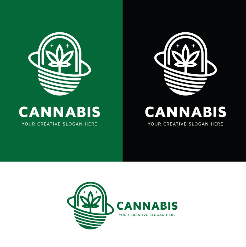 Modèle de conception de logo de cannabis - Caractéristiques de l’image 1
