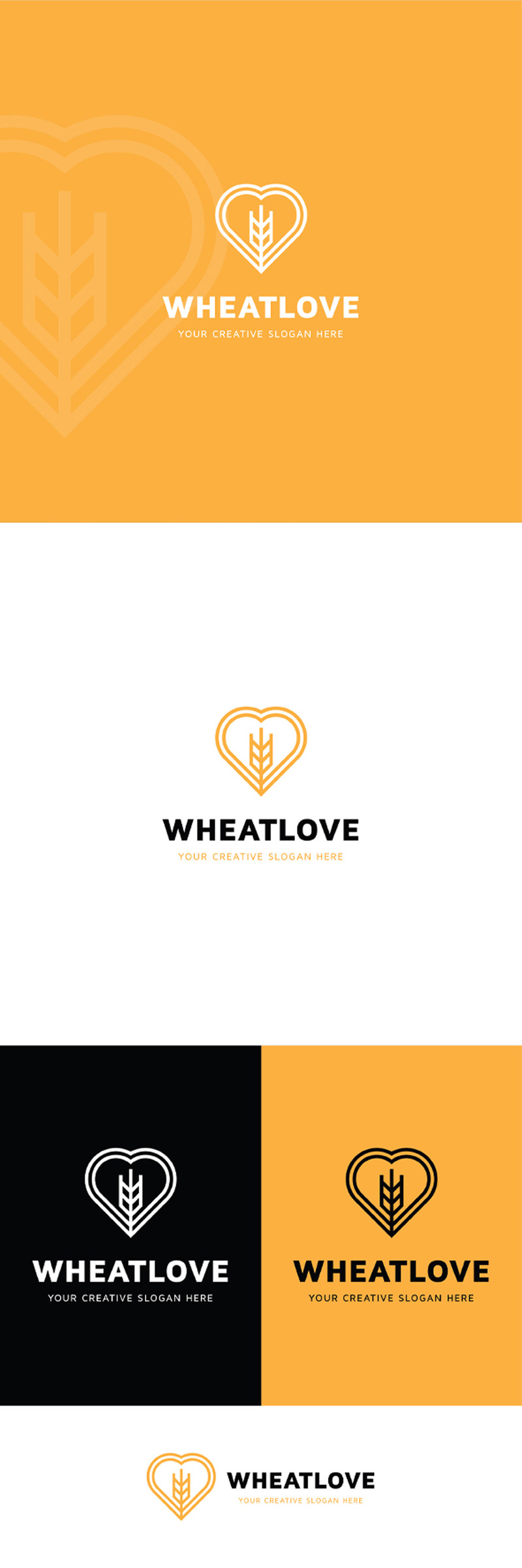 Modèle de conception de logo Love Wheat GRATUIT - Caractéristiques de l’image 1