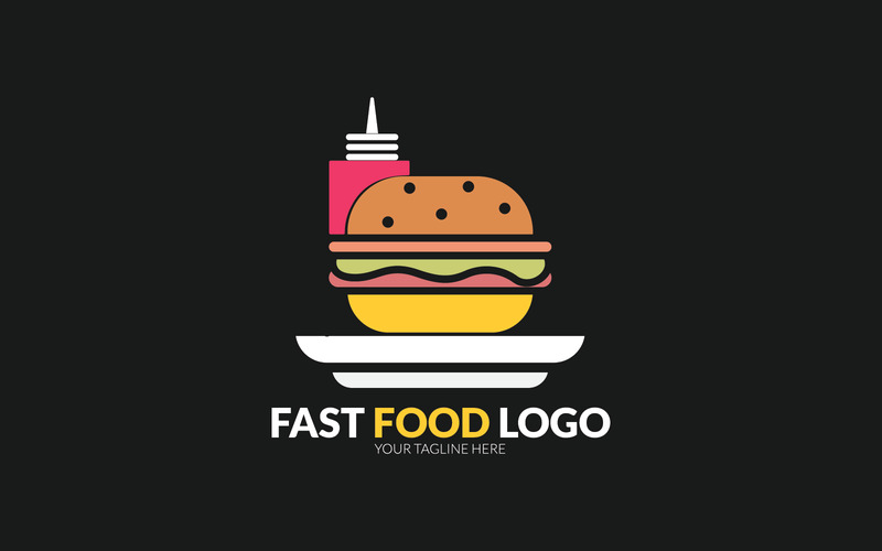 Fast food logo vector design fully editable high quality - Features Image 1
