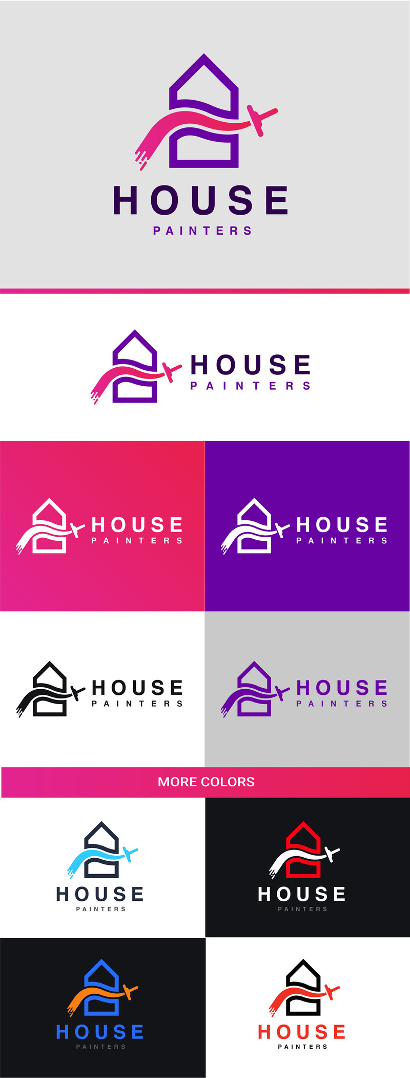 Modello di logo minimo di vernice per la casa - Caratteristiche Immagine 1