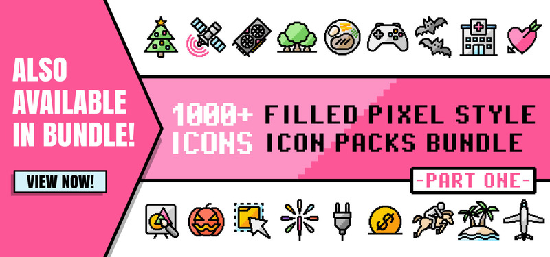 Pixliz - Multipurpose Merry Christmas Icon Pack in Filled Pixel Style - Features Image 1