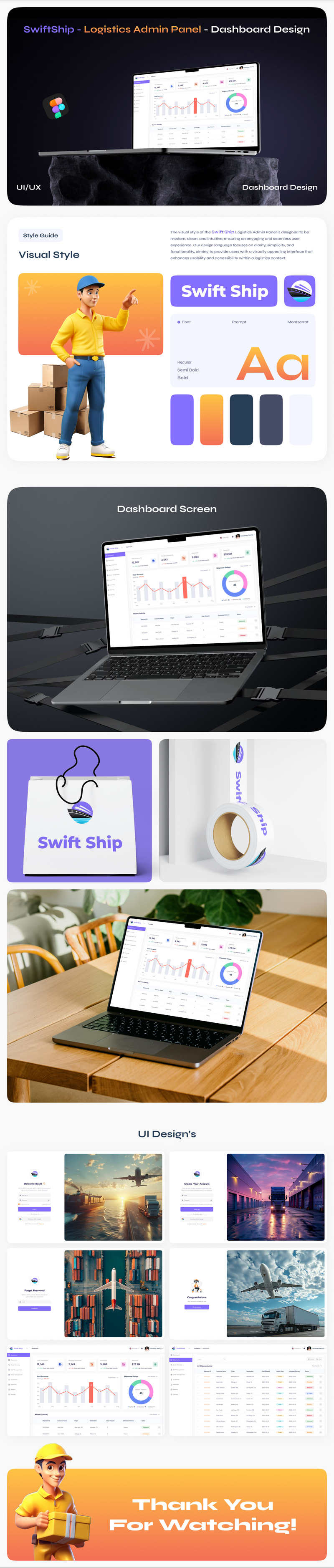SwiftShip | Logistik Admin | gränssnittsmall för instrumentpanelen - Features Image 1
