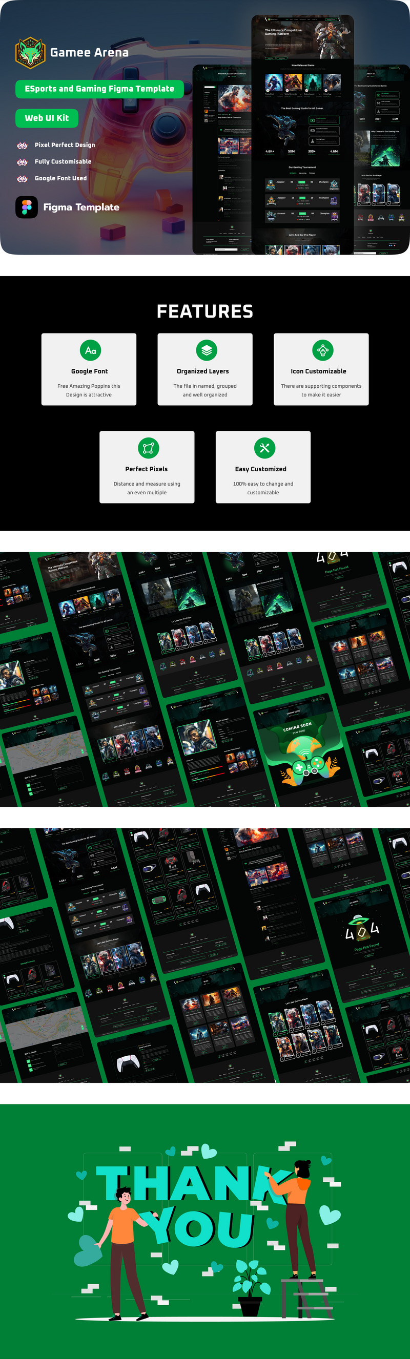 Gamee Arena | 电子竞技和游戏 Figma 模板 - Features Image 1