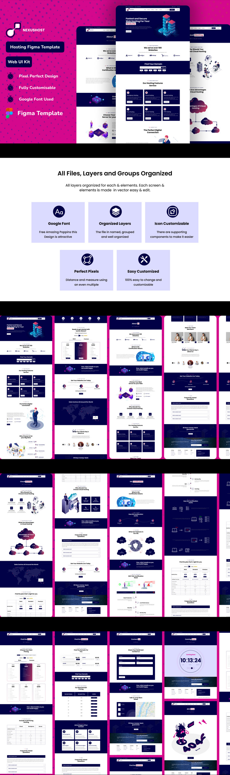 Nexushost - Plantilla Figma de alojamiento de sitios web - Características Imagen 1