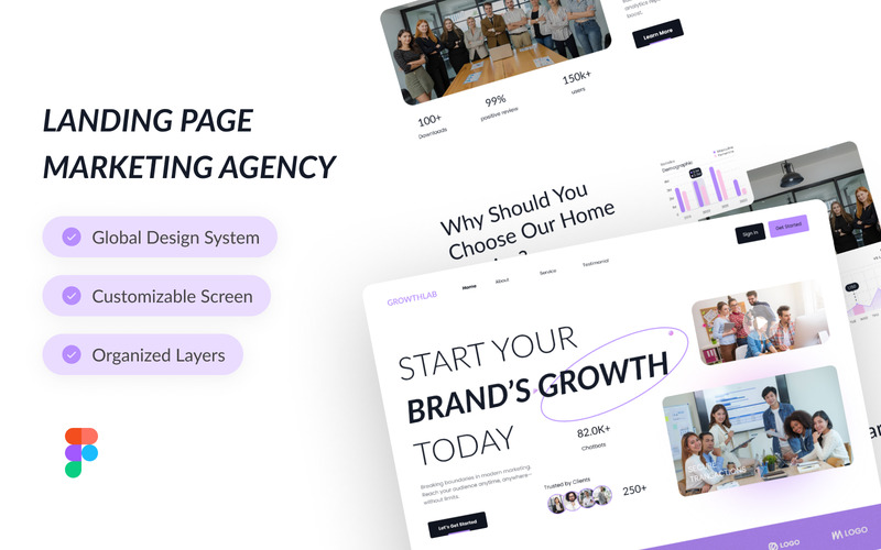 GrowthLab – Creatief marketingbureau landingspagina Figma-sjabloon - Features Image 1