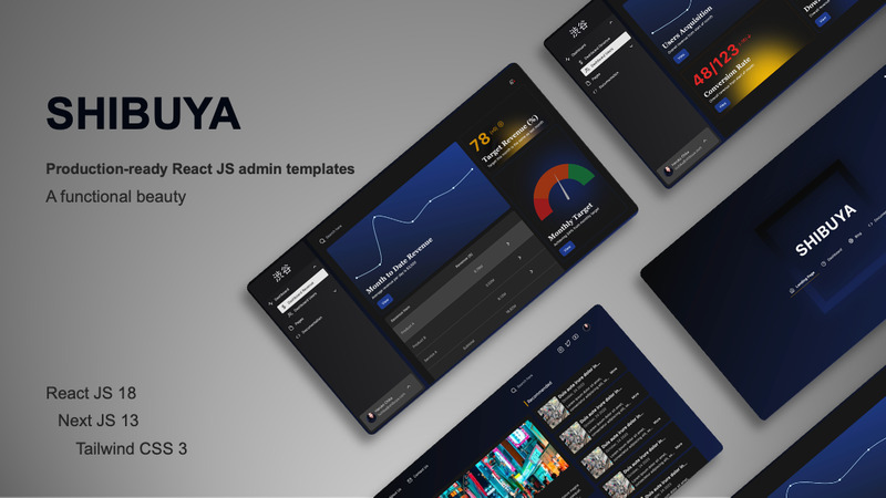Shibuya - React JS Admin Template Using Next JS - Features Image 1