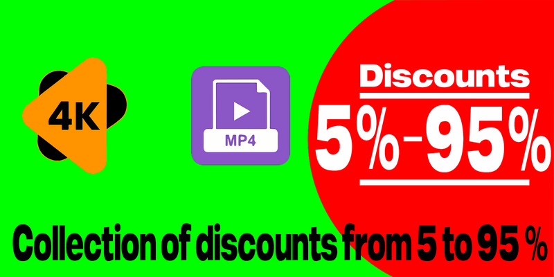 Collection of discounts from 5 to 95 % (chromakey, 4k) - Features Image 1