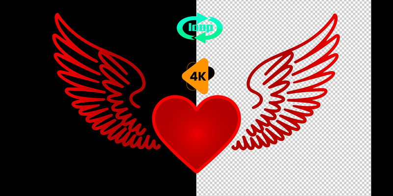 Сердце с крыльями, 4k анимация - Features Image 1