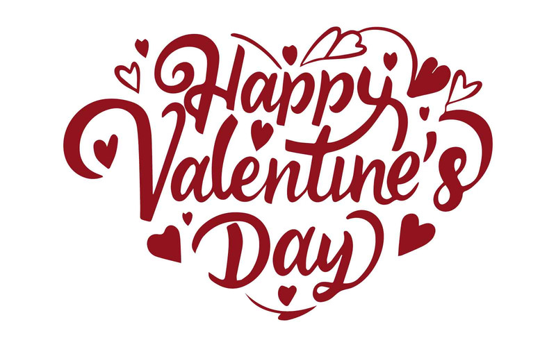 Fondo de San Valentín con letras Feliz día de San Valentín en forma de corazón Diseño libre de tipografía - Características Imagen 1
