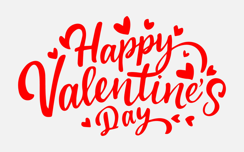 Happy Valentines Day rote Schrift Hintergrund Grußkarte. Kostenlose Vektorillustration - Eigenschaften Bild 1