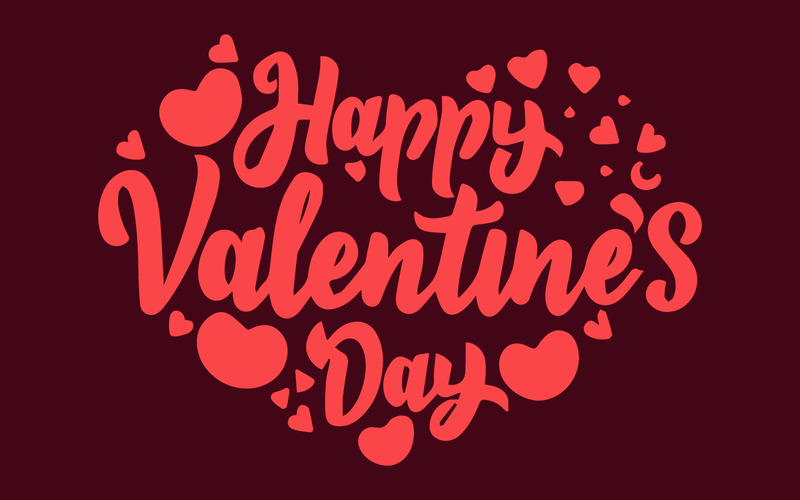 Citazione scritta colorata di buon San Valentino. Illustrazione di riserva gratuita - Caratteristiche Immagine 1