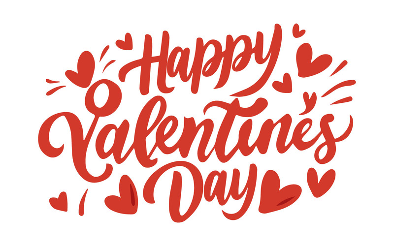 Free Happy Valentines Day typography poster with handwritten calligraphy text - Features Image 1