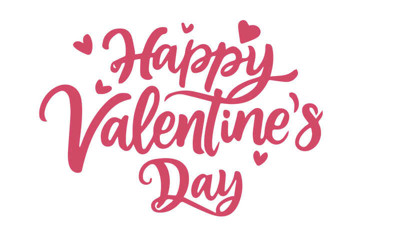 Buon San Valentino Lettering testo rosso stock illustrazione Gratis - Caratteristiche Immagine 1