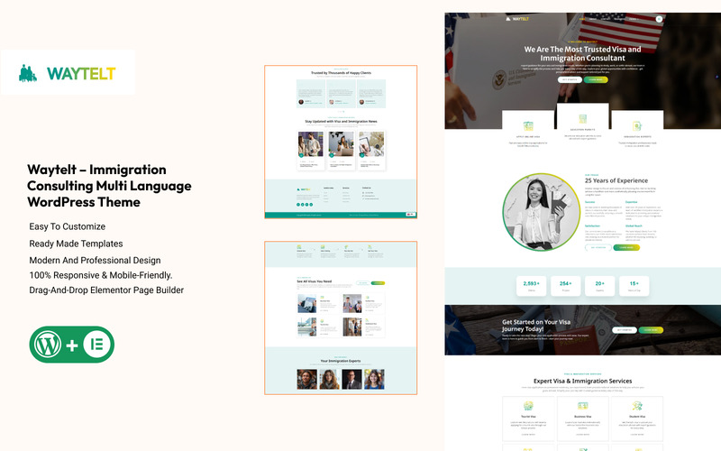 Waytelt – Immigration Consulting Multilanguage WordPress Theme - Features Image 1